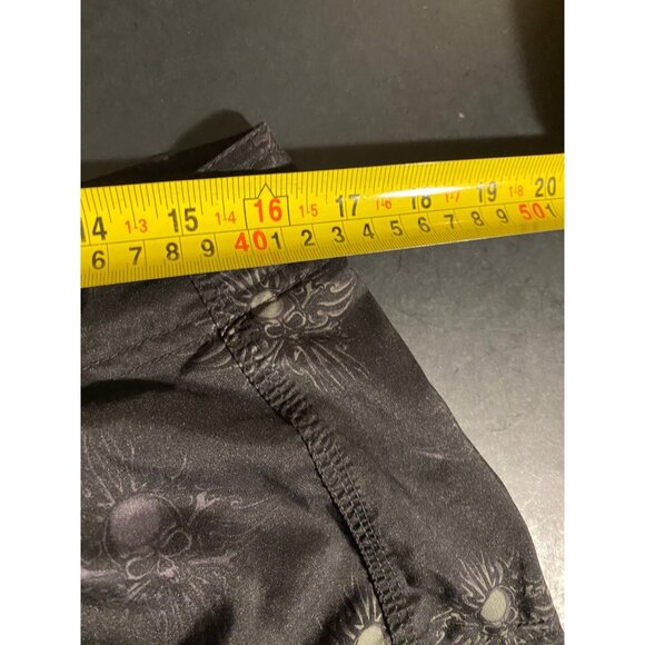 Vtg Anchor Blue Board Shorts Mens 32 10" Skulls Flames AOP Y2K Swim Trunks - Picture 4 of 6